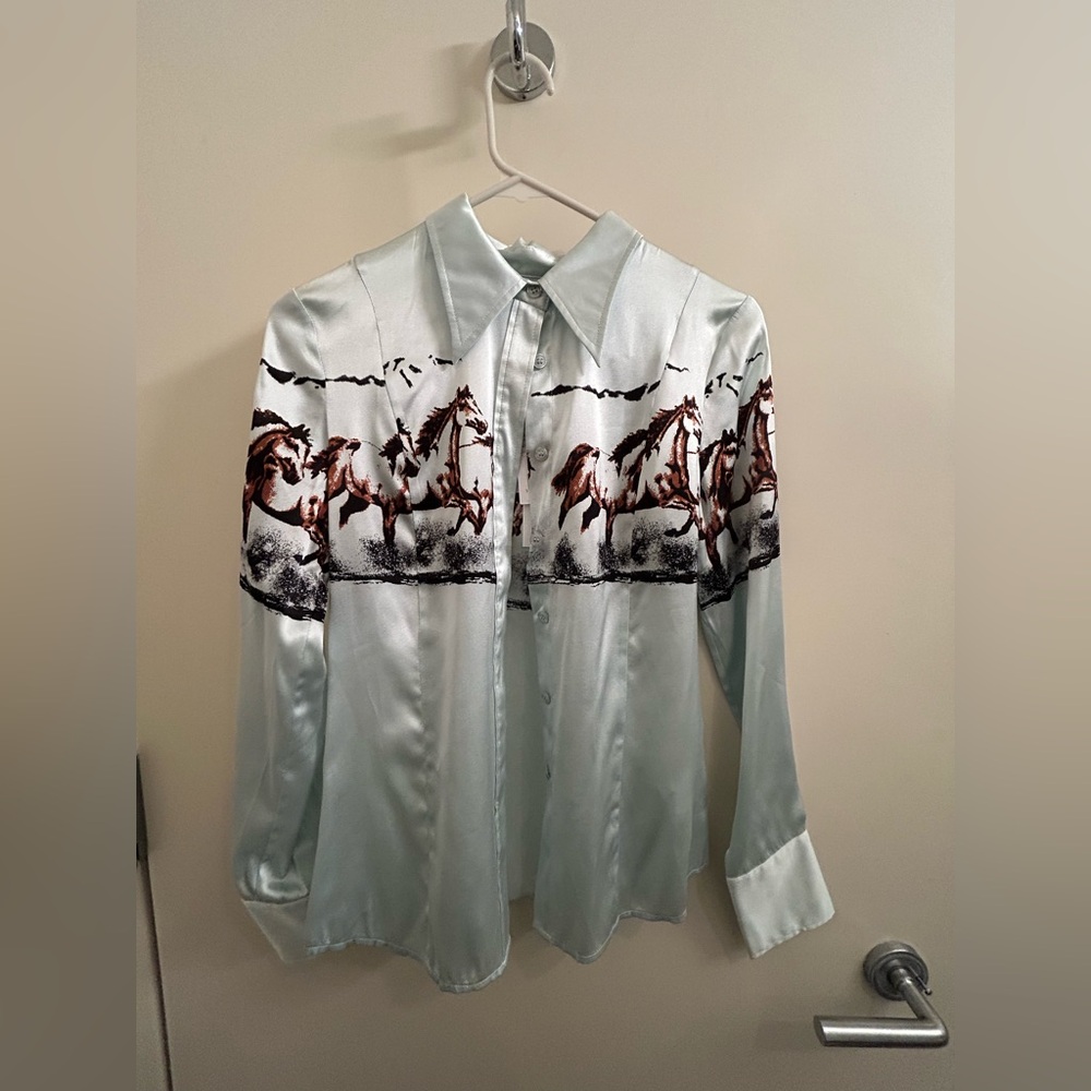 NWT Horse Printed Ganni Shirt
